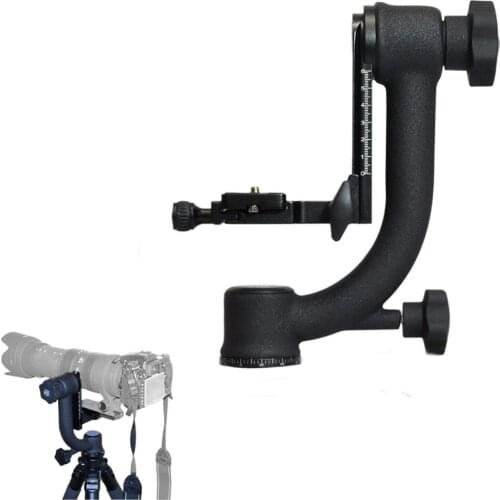 Aluminum Alloy 360-degree Panorama Gimbal Tripod Head with Quick Release Plate for Canon Nikon Sony Telephoto Lens