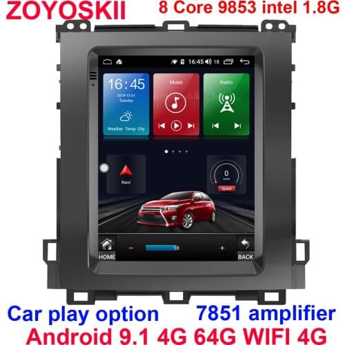 Android 10 10.4" vertical screen Tesla style CAR Radio GPS Navigation player WIFI 4G For Toyota Prado 120 2006 2007 2008 2009