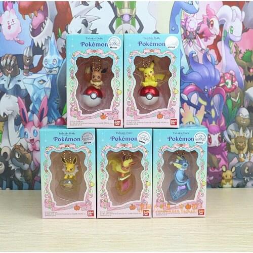 Bandai Pokemon Pikachu Vaporeon Flareon Box Egg Pendant Action Figure Finished Product Model