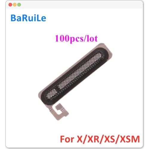 BaRuiLe 100pcs Ear Pieces Dust Mesh for iPhone X XR XS Max 11 Earpieces Speaker Anti Adhesive Sticker Gasket Rubber Earpiece