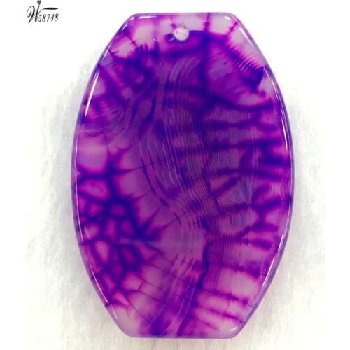 Free Shipping Women Fashion Jewelry 28x41x5mm Beautiful Purple Dragon Veins Carnelian Trapezoid Pendant Bead C7128