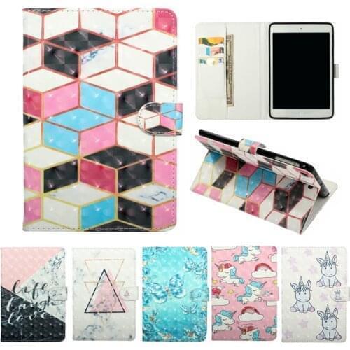Case For Apple iPad mini 5 2019 Cover Smart leather Cartoon Card slot Stand wallet case for iPad mini 1 2 3 4 case 7.9 inch