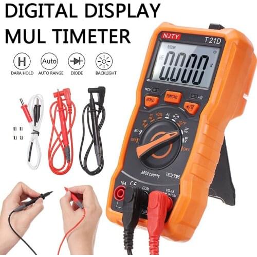 New Arrival 1pc Digital Multimeter Multimetro Tester 6000 Counts Auto Ranging AC/DC Voltage Temperature Measuring Meter