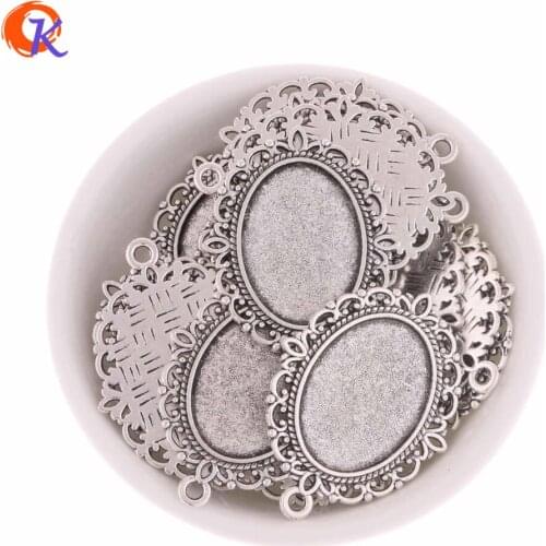 Cordial Design 30Pcs/Lot 18*25mm Party Oval Dark Rhodium Alloy Chunky Necklace Pendant Image Holder Jewelry Findings Trays