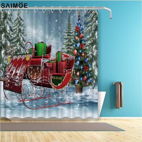 Winter Forest Decor Shower Curtains Winter Snow on Trees Winter Scene Fabric Bathroom Curtains Jungle in Snow