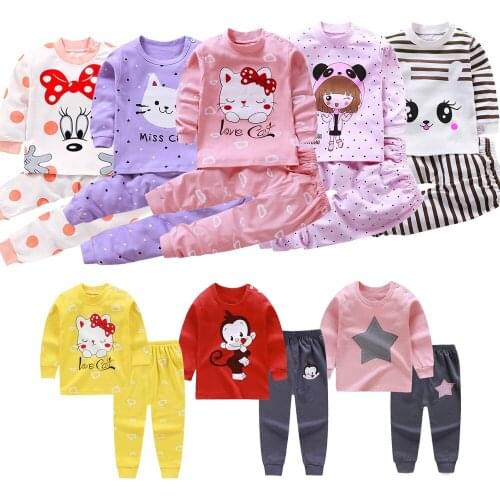 Children Pajamas Baby Clothing Set Kids Unicorn Cartoon Sleepwear Autumn Cotton Nightwear Boys Girls Animal Pyjamas Pijamas Set