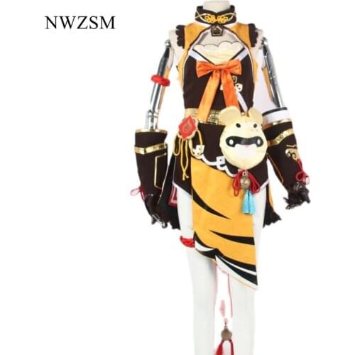 Game Genshin Impact Ningguang cos performance costume Halloween Carnival Party Cosplay full set of costume accessories