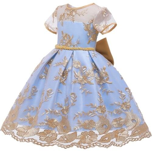 New Baby Girls Lace Christmas Party Princess Dresses.Children Long Sleeve 3D Flowers Lace Princess Clothing Baby Girls Clothes