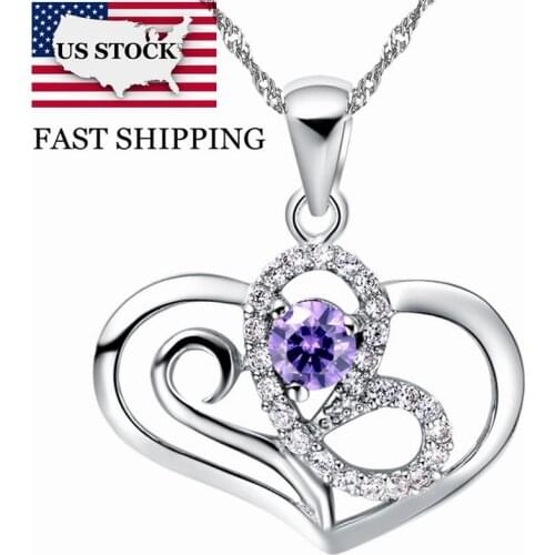 US STOCK Pendant for Women Necklace Jewelry Double Heart Necklaces Pendants Costume Jewelery Collares Boho 15% Uloveido N654