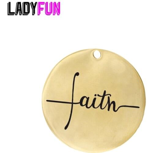 Ladyfun Customizable Stainless Steel Charm Faith Cross Pendant Jesus Charms for jewelry making