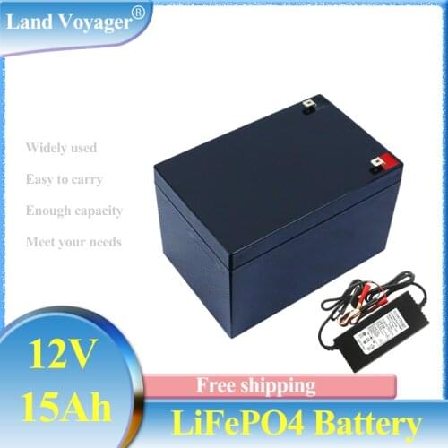 Land Voyager Lifepo4 12v 15Ah lithium battery pack BMS 4S 12.8v rechargeable for 24V 350w 300W ebike mera golf trolley Toys
