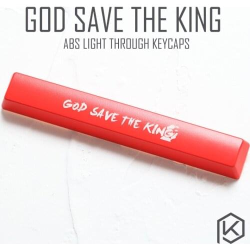 Novelty Shine Through Keycaps ABS Etched, Shine-Through god save the king messi black red spacebar custom mechanical keyboards