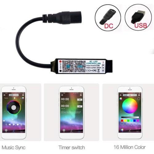 Mini LED Strip RGB Bluetooth remote controller USB DC 5V 12V 24v led remote controller for RGB SMD 5050 3528 LED Strip light