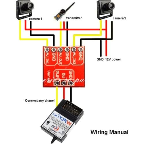Mini AV Video Switcher FPV Support Multi-camera Angle Switching for Multi-axis Image Transmission Aerial Photography