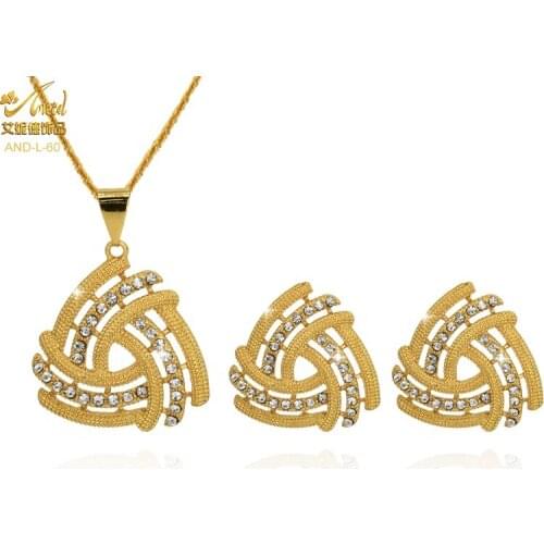 ANIID Fashion Necklace And Earrings Set Jewelry Luxury Gold Plated American Leaf Bridal Rhinestone Brazilian Mothers Day Gift