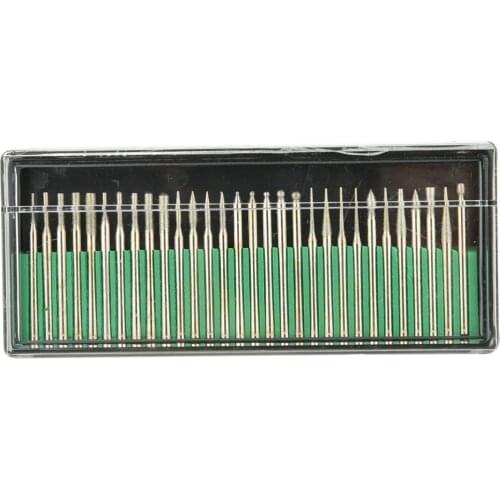 30pcs 3.175mm Titanium Diamond Burrs Bur Bit Set Dremel Rotary Tool Drill Bit Power Tools On Jewelry