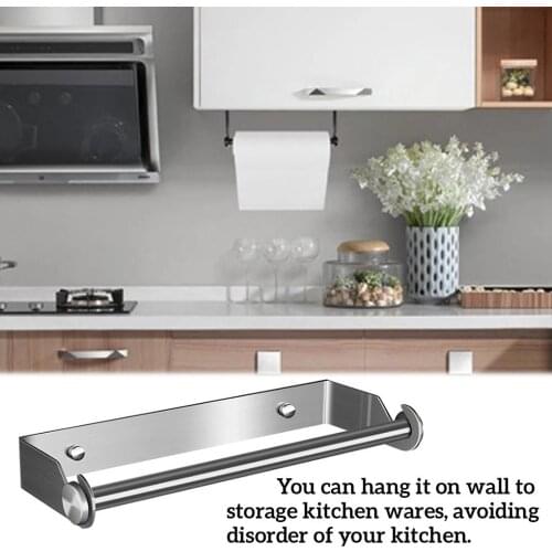 Stainless Steel Paper Towel Holder Punch-Free Wall Mounted Towel Rack Roll Paper Stand Shelves for kitchen bathroom accessories