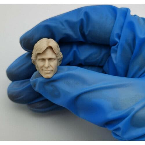 Unpaint 1/12 Han Solo Head Sculpt Harrison Ford Head Model for 6in action Figure