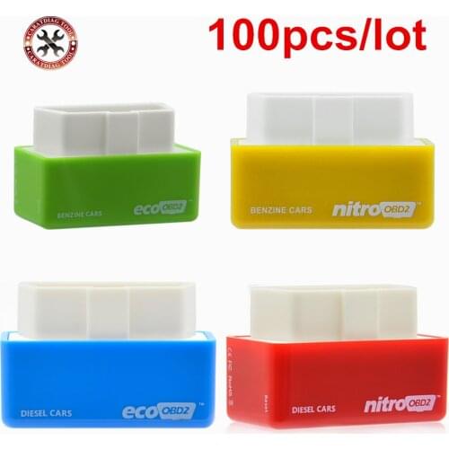 NITROOBD2 ECOOBD2 Benzine Chip Tuning Box ECO OBD2 Nitro OBD2 Plug Drive for Gasoline Diesel Cars More Power & Torque Save Fuel
