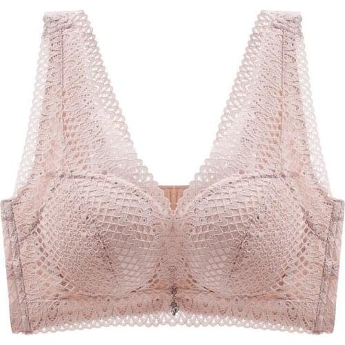 Underclothes without underwire gather together bra large lace beauty back seamless vest bra