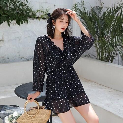 2021 New Style Women Plus Size Bathing Suits Wirefree Black Swimwear Fat Lady Three Pieces Large Sizes Female Sexy Swimsuit