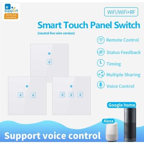 1-10pcs eWeLink WiFi Smart Switch 90-250V 86 Model With RF Function Voice Control Work With Alexa Google Home 1/2/3gang