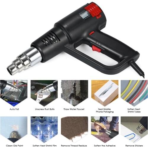 2000W Industrial Fast Heating Hot Air Gun LCD Digital Temperature-controlled Quality Handheld Heat Blower Electric Adjustable