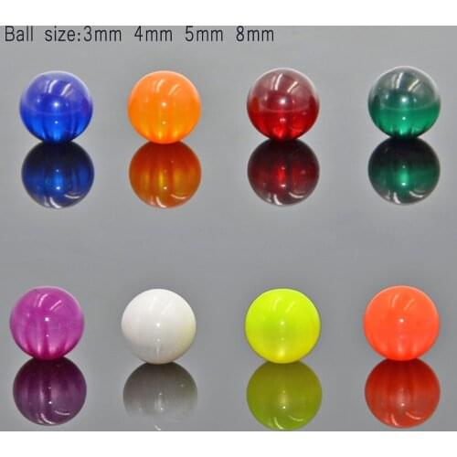 Showlove-8 Color Acrylic Opal Pearl Round Ball Replacement Bead Lip Eyebrow Tongue Earring Belly Body Piercing Jewelry 14g/16g