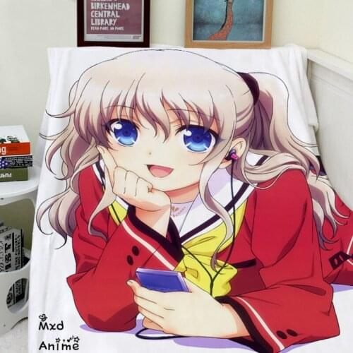 Home goods Japanese Anime Rewrite Super Soft Velvet Plush Throw Blanket Modern Line Art Blanket for Couch Throw Travel Cartoon
