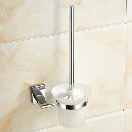 Vidric sanitary fashion simple overall copper chrome bathroom toilet brush holder toilet rack