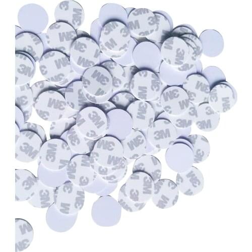 100PCS/LOT) 13.56Mhz NFC 213 Sticker Adhesive 25MM Coin Cards 3M Tags (Compatible 203 ) PVC Waterproof For All NFC Phones