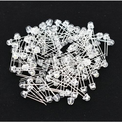 100PCS/LOT 5mm Super Bright White Light-emitting Diode DIP LED Straw Hat Astigmia Water Clear White LED Bead