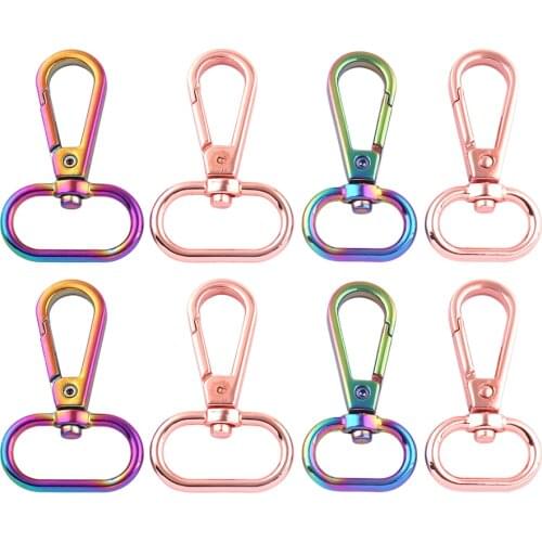 20/25mm Rainbow Swivel Clasps Claw,Dog Collar Purse Lobster Lanyard Clasp Hardware Bag Handbag,Strap Webbing Clip,Key Ring Charm