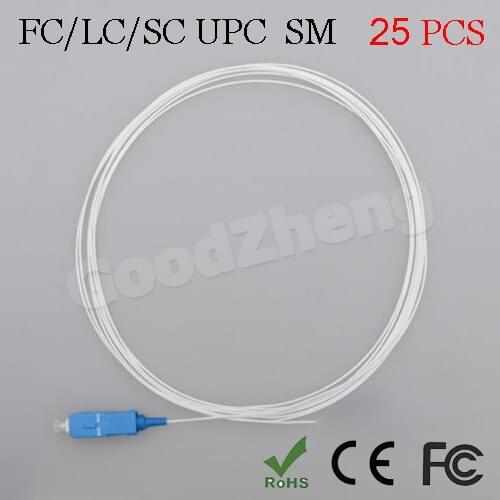 25PCS/LOT FC/LC/SC UPC 0.9MM Single Mode 9/125 Fiber Optic Cord,Fiber patch cord 0.5M/1M/3M