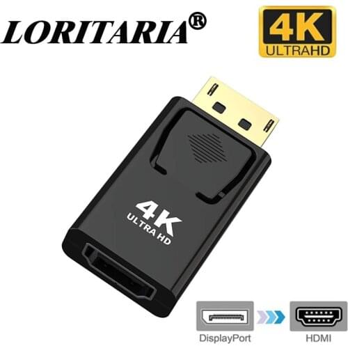 4K 1080 Display Port male to HDMI female adapter, DP to HDMI Converter for PC TV Projector