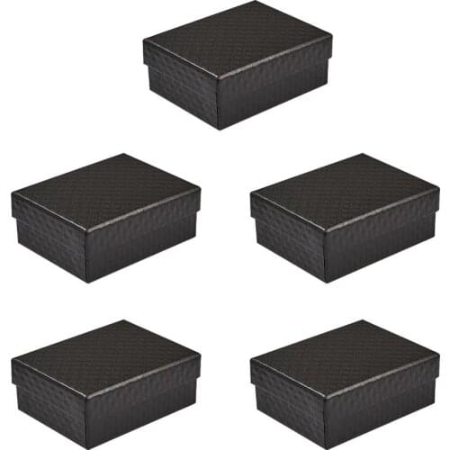 5pcs/lot High Quality Jewelry Necklace Earrings Ring Box Cardboard Boxes For Packaging Gift Box Rectangle Jewellery Organizer