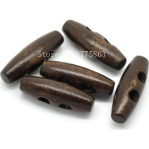 50Pcs Wooden Toggle 2 holes Buttons, for Sewing, Scrapbooking, Crafts, Jewellery making, shabby chic, Knitting, 30MM 7NK140