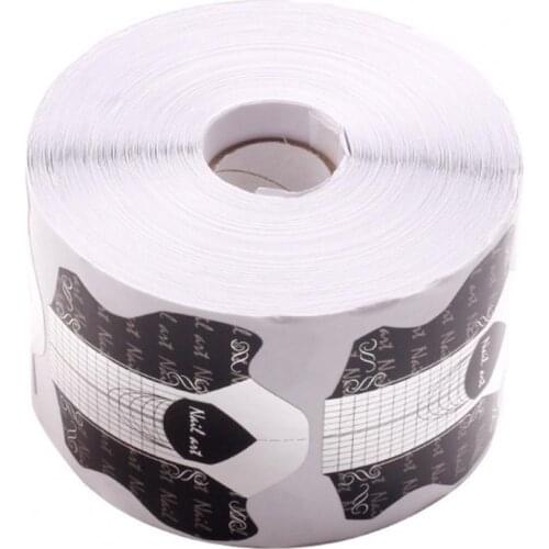 500Pcs/Roll Nail Paper Mold Reusable DIY PVC Nail Gel Extension Sticker French Curve Forms for Manicure