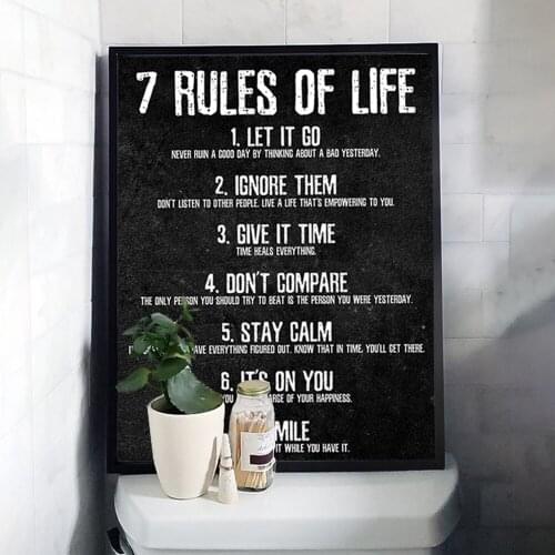 7 Rules of Life Motivational Poster Inspirational Quote Print Canvas Painting Wall Art Decor