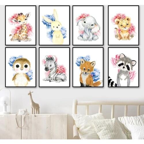 DIY Diamond Painting Rabbit Giraffe Elephant Lion Zebra Fox Koala Wall Art Diamond Embroidery Mosaic Rhinestone Home Decoration