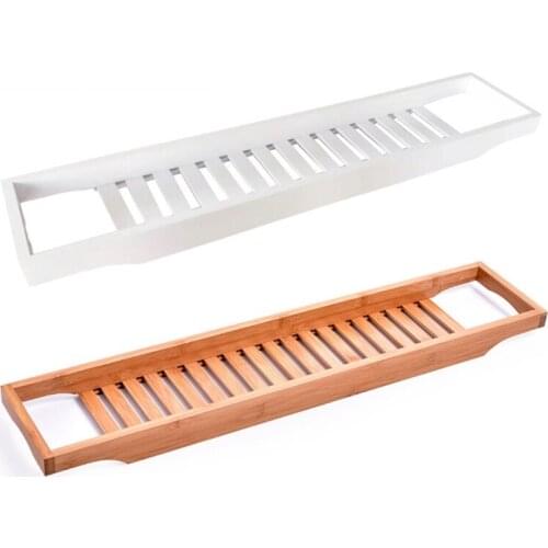Bamboo Bathtub Tray Bathroom Shower Organizer Home SPA Wooden Storage Rack for Book Wine Holder Tub Bath Table Accessories