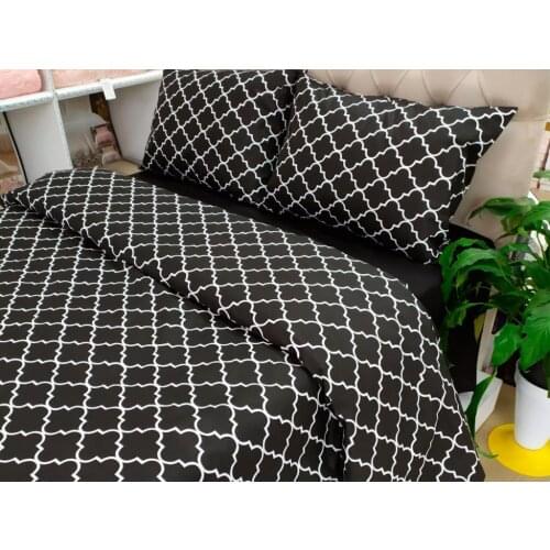 Çeyizdiyarı Locket Single Double Quilt Cover Kit Black