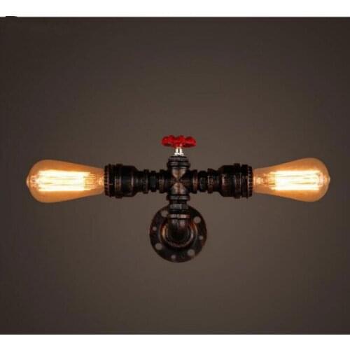 Retro industrial style decorative aisle living room creative personality American bar Nordic water tube wall lamp WF5111421