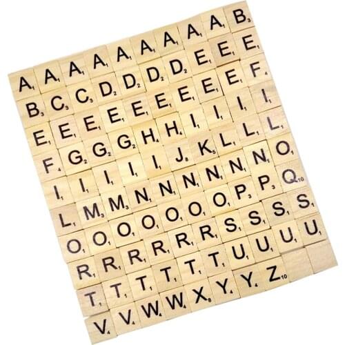 100 wooden puzzle tiles letters alphabet puzzle number craft english