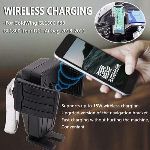 2018 - 2021 GL1800 Motorcycle GPS Phone Holder Wireless Charging Navigation Support Bracket For HONDA Gold Wing GL 1800 F6B DCT