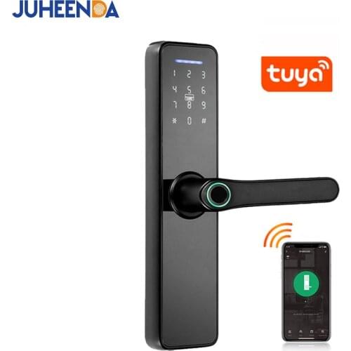 Wifi Smart Fingerprint Door Lock with Tuya App Rmotely/ Password/ IC card Home Security Fechaduara Digital Door Lock