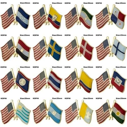 U.S.A Friendship Flag Badge Country Flag Badge Flag Brooch National Flag Lapel Pin International Travel Pins Collections