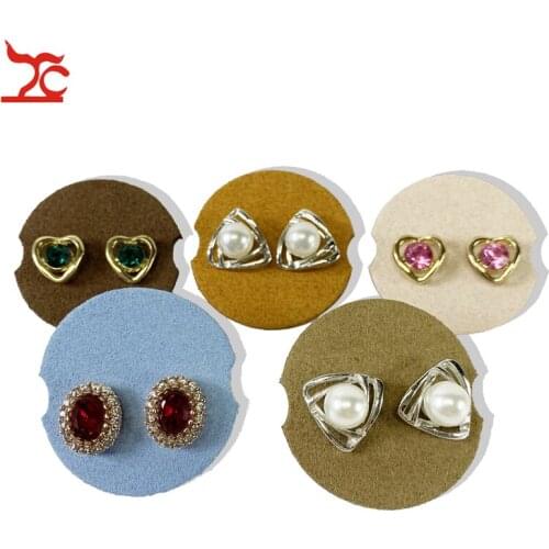 Round Mini Microfiber Ring Jewelry Display Stand 40mm Dia Stud Decoration Holder Diamond Ring Organizer Storage Sheet Stand