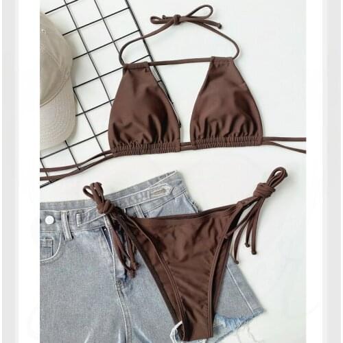 String Bikini Swimwear Women Two Piece Swimsuit Bathing Suit Biquini 2021 Maillot De Bain Femme Monokini Tankini