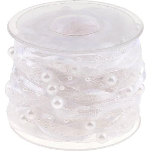 10m Strings Beaded Ribbon,Pearl String,Satin Ribbon and Ribbon for Decor